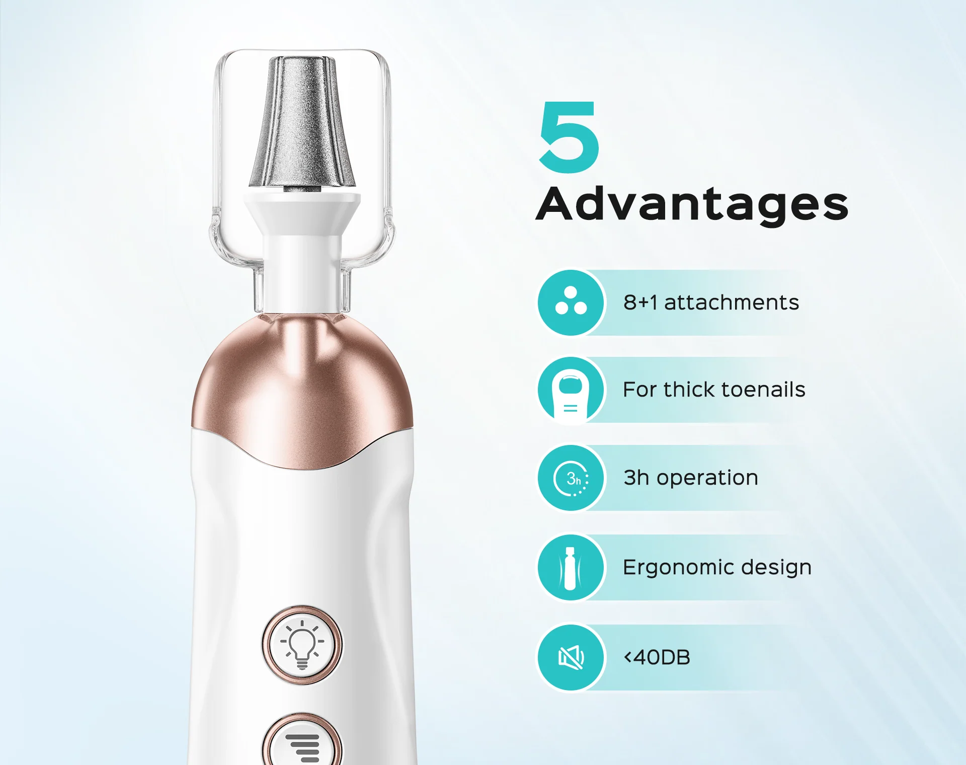 COSLUS C30 (END03) 5 IN 1 Electric Manicure and Pedicure Kit - Image 5