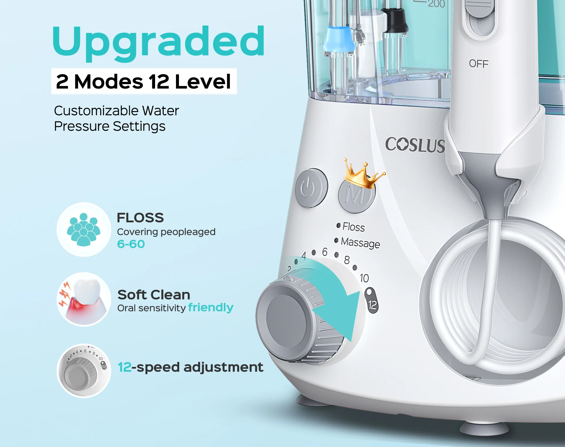 COSLUS E2 Countertop Water Flosser for Family - Image 3