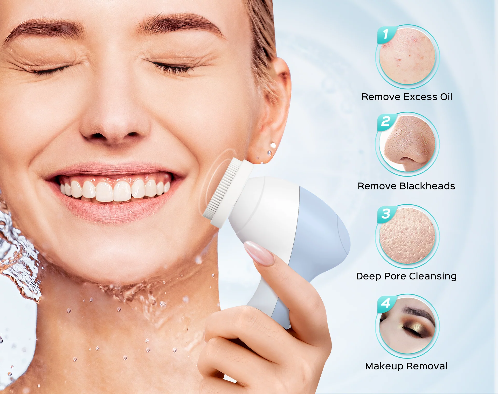 COSLUS FBX04 3 IN 1 Facial Cleansing Brush - Image 6